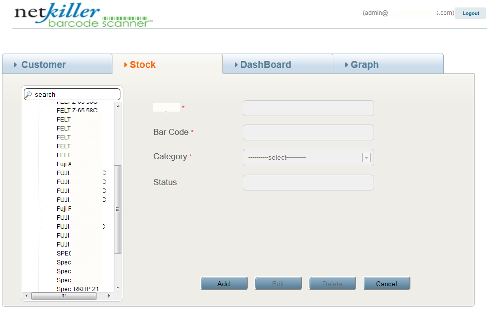 Netkiller Barcode Scanner Admin Control Panel